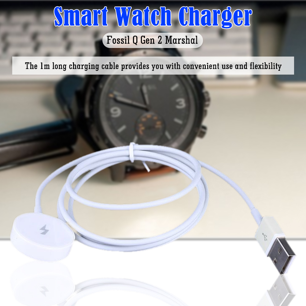 Fossil Smartwatch Accessories - 1m スマートウォッチ用磁気充電ケーブル。短絡保護機能付き。USBウォッチ充電アダプター。Fossil Gen 1/2/3用交換アクセサリー。