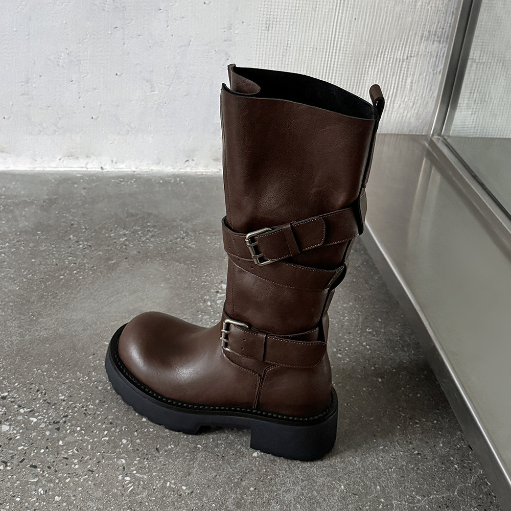 Aucegi 本革プラットフォームブロックヒール女性ベルトバ - Leather Classic Strap のレビューと価格