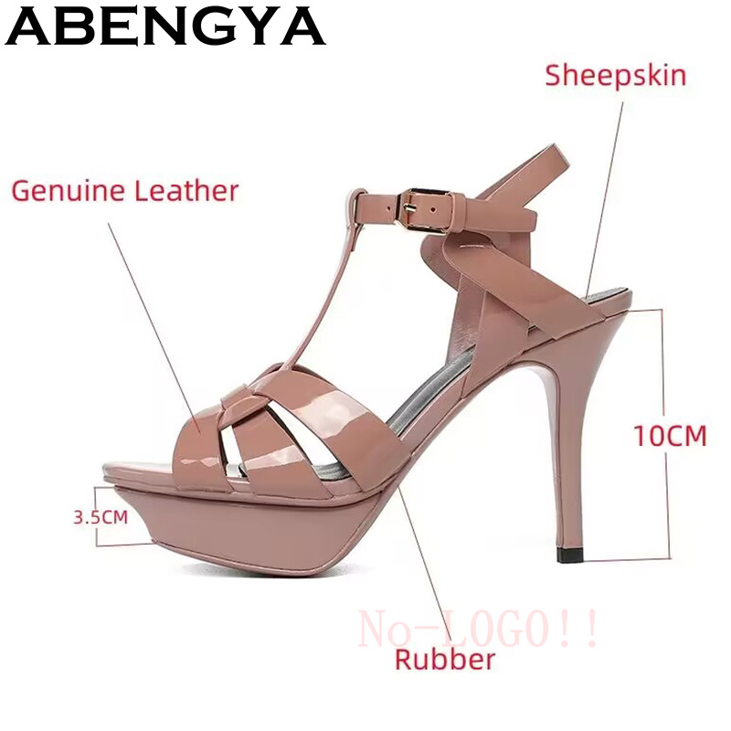 ABENGYA プラットフォーム超薄型ハイヒールサンダル女性 - Leather Classic Strap のレビューと価格
