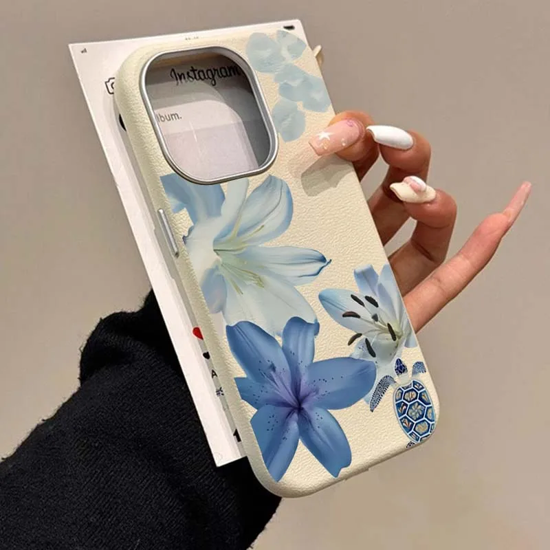 エレガントな青いユリ柄のファッションスマホケース Redmi - Xiaomi Redmi Note 13 のレビューと価格