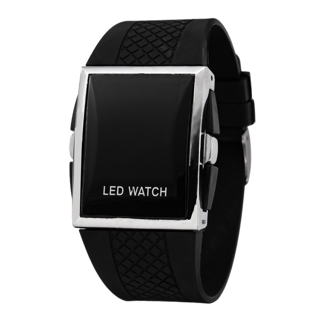 男性スポーツデジタル腕時計黒、白長方形男 LED フィットネ - Rugged Sport Strap のレビューと価格
