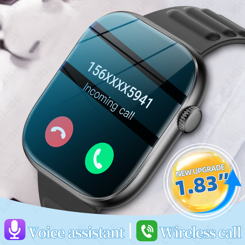 LIGE スマートウォッチ メンズ 1.83 インチ HD  - Smartwatch Custom のレビューと価格